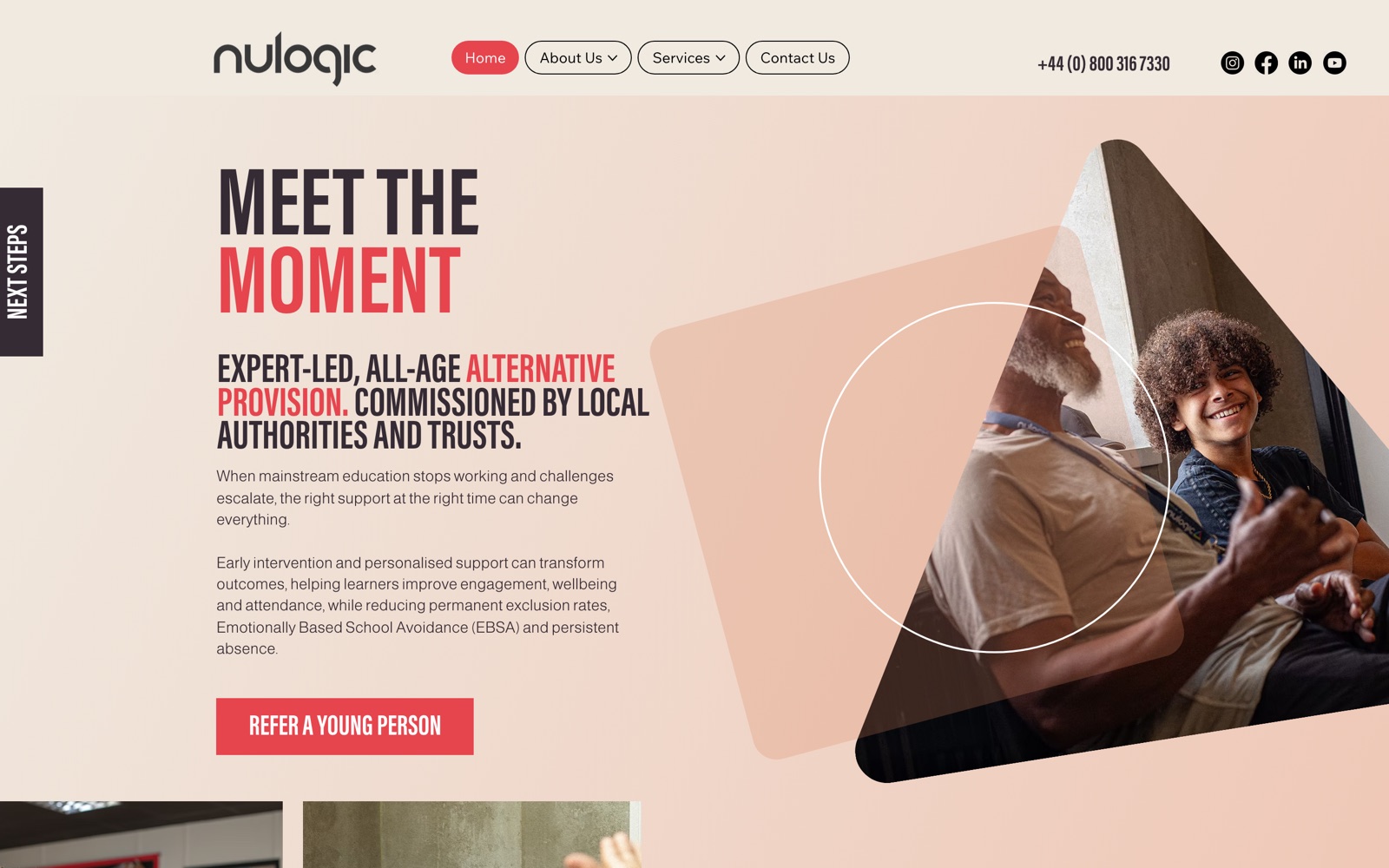 The Nulogic website homepage, nulogic.co.uk, on a desktop screen